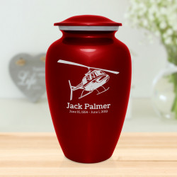 Helicopter Cremation Urn - Ruby Red