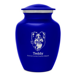 Australian Shepherd Dog Cremation Urn - Midnight Blue