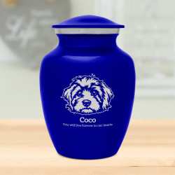 Cavapoo Dog Cremation Urn - Midnight Blue