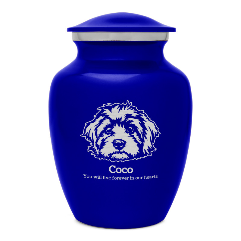 Cavapoo Dog Cremation Urn - Midnight Blue