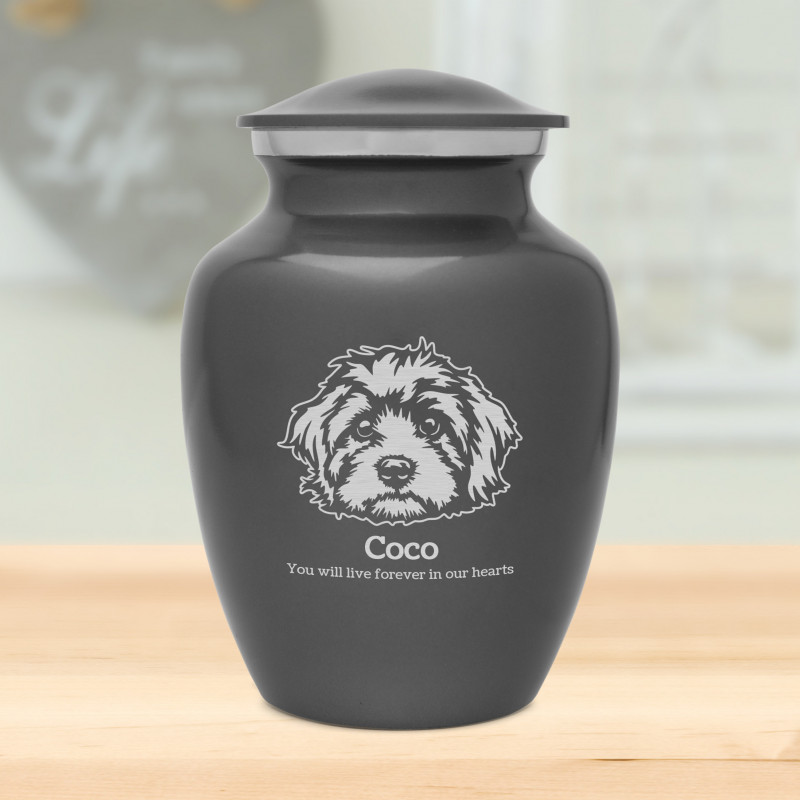 Cavapoo Dog Cremation Urn - Gunmetal Gray