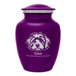 Cavapoo Dog Cremation Urn - Purple Luster