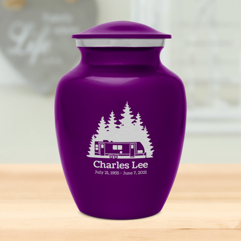 Travel Trailer Camper Sharing Urn - Purple Luster
