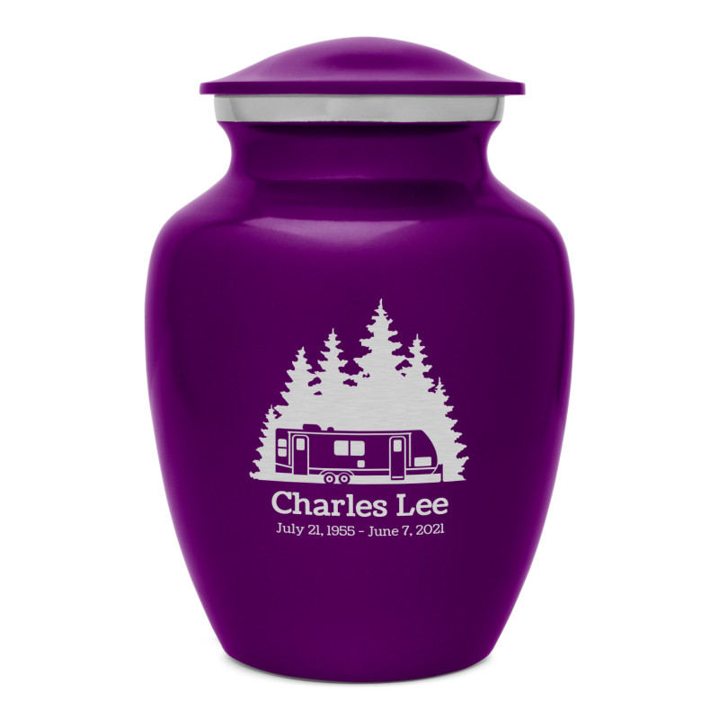 Travel Trailer Camper Sharing Urn - Purple Luster