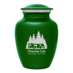 Travel Trailer Camper Sharing Urn - Shamrock Green