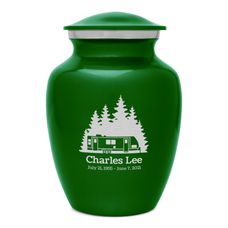Travel Trailer Camper Sharing Urn - Shamrock Green