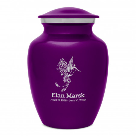 Natures Peace Hummingbird Sharing Urn - Purple Luster