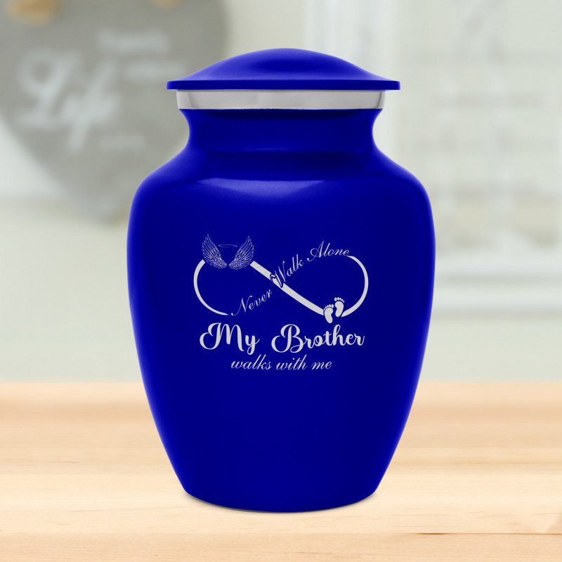 My Brother Walks With Me Sharing Urn - Midnight Blue