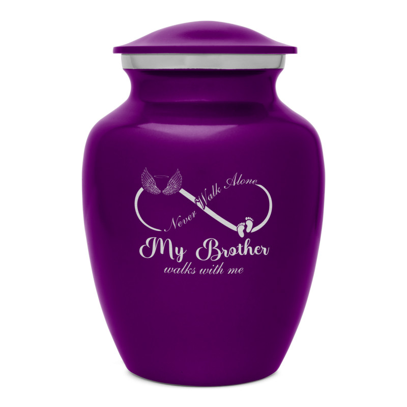 My Brother Walks With Me Sharing Urn - Purple Luster