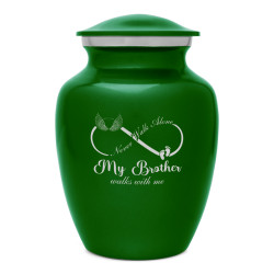 My Brother Walks With Me Sharing Urn - Shamrock Green