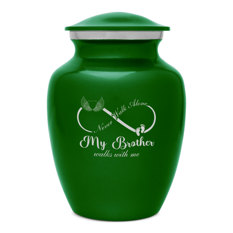 My Brother Walks With Me Sharing Urn - Shamrock Green