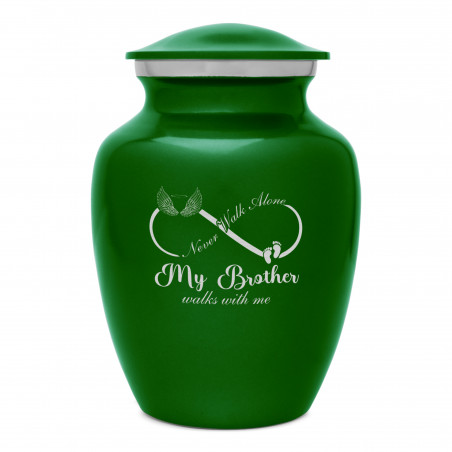 My Brother Walks With Me Sharing Urn - Shamrock Green