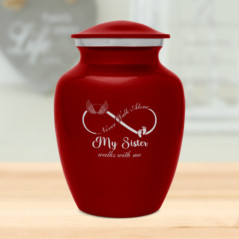 My Sister Walks With Me Sharing Urn - Ruby Red