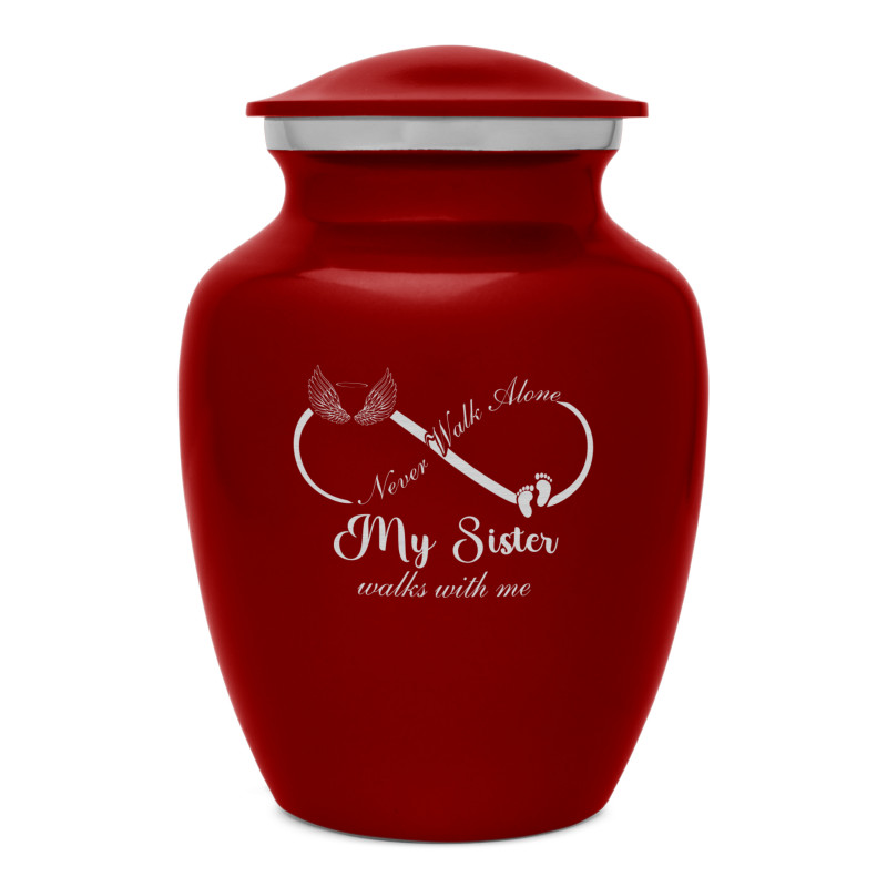 My Sister Walks With Me Sharing Urn - Ruby Red