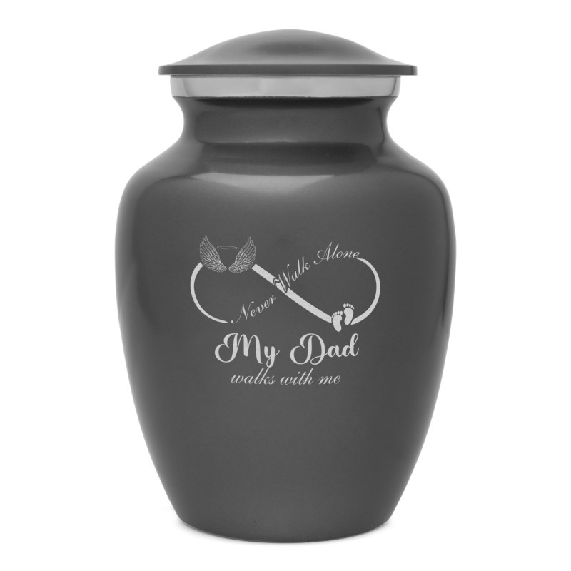 My Dad Walks With Me Sharing Urn - Gunmetal Gray