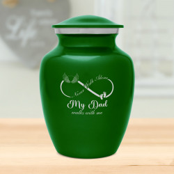 My Dad Walks With Me Sharing Urn - Shamrock Green