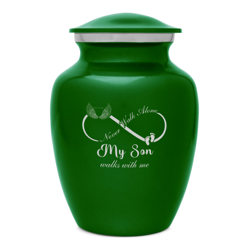 My Son Walks With Me Sharing Urn - Shamrock Green