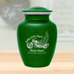 Riding with Angels Motorcycle Sharing Urn - Shamrock Green