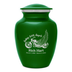 Riding with Angels Motorcycle Sharing Urn - Shamrock Green