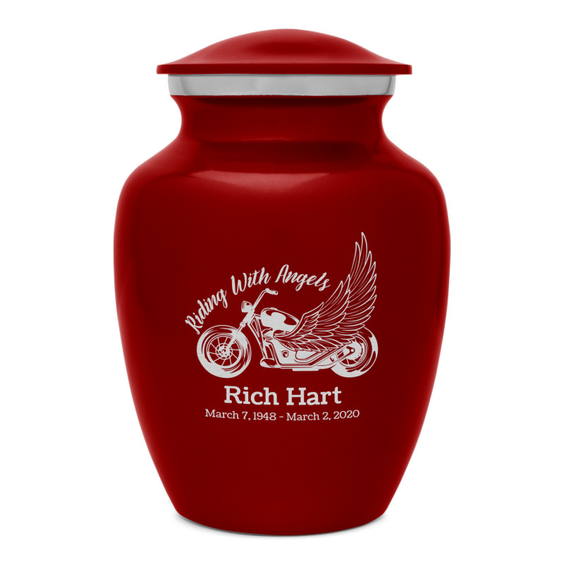 Riding with Angels Motorcycle Sharing Urn - Ruby Red