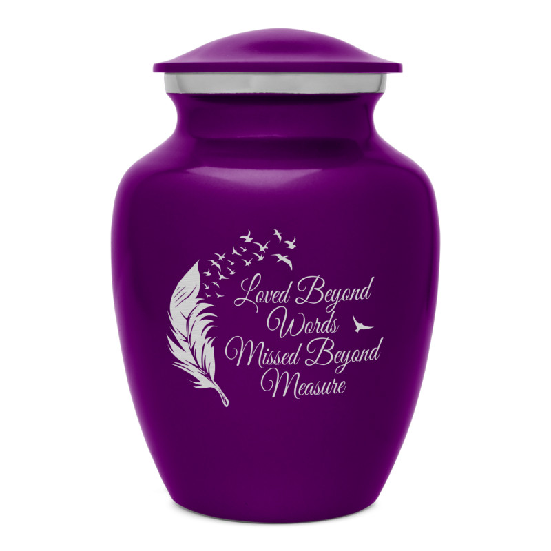 Loved Beyond Words Sharing Urn - Purple Luster