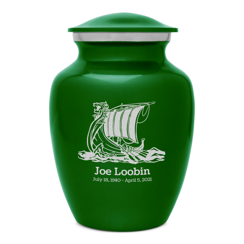 Viking Ship Sharing Urn - Shamrock Green