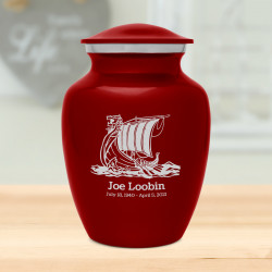Viking Ship Sharing Urn - Ruby Red