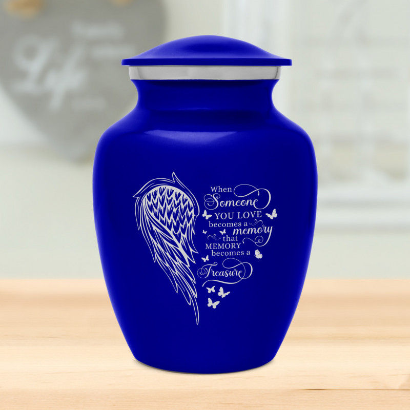 Memory Becomes a Treasure Sharing Urn - Midnight Blue - Green