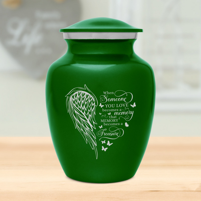 Memory Becomes a Treasure Sharing Urn - Shamrock Green