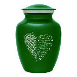 Memory Becomes a Treasure Sharing Urn - Shamrock Green