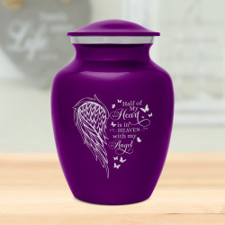 Heart Is In Heaven Sharing Urn - Purple Luster