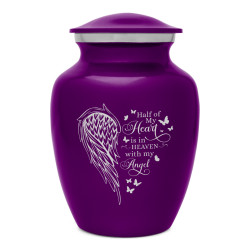 Heart Is In Heaven Sharing Urn - Purple Luster