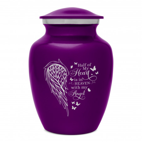 Heart Is In Heaven Sharing Urn - Purple Luster