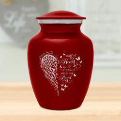 Heart Is In Heaven Sharing Urn - Ruby Red