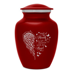 Heart Is In Heaven Sharing Urn - Ruby Red
