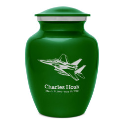 Fighter Jet Plane Sharing Urn - Shamrock Green