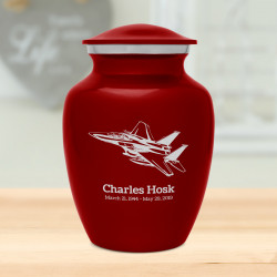 Fighter Jet Plane Sharing Urn - Ruby Red