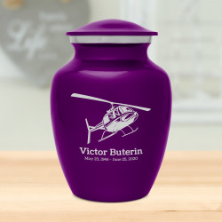 Helicopter Sharing Urn - Purple Luster