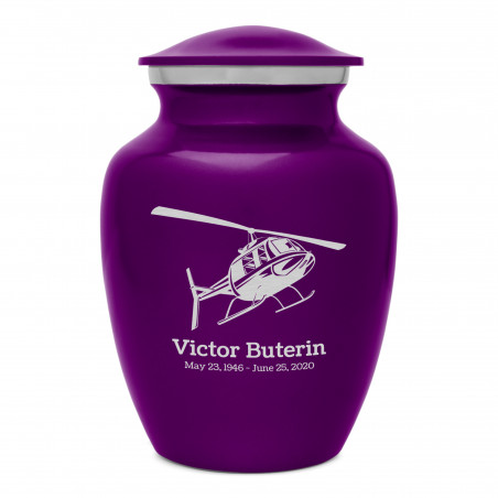 Helicopter Sharing Urn - Purple Luster