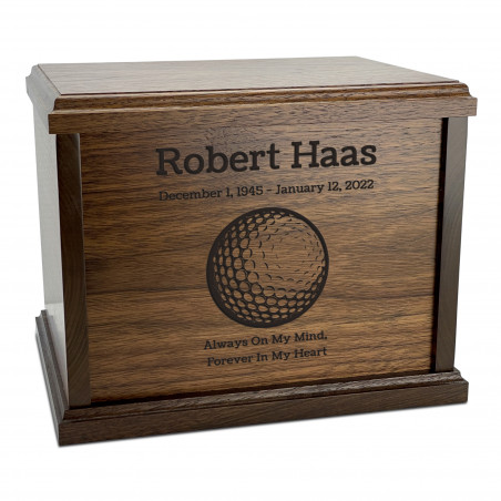 Golf Ball Cremation Urn - Signature Walnut