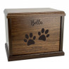 Paw Prints Pet Cremation Urn - Signature Walnut