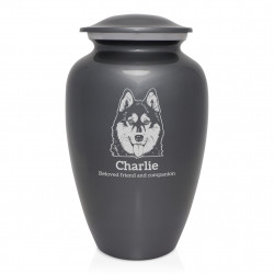 Extra Large Husky Dog Cremation Urn - Gunmetal Gray