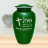 Jesus Took The Wheel Cremation Urn - Shamrock Green