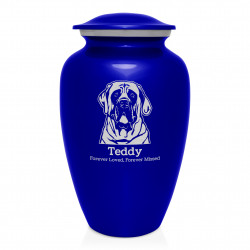 Extra Large English Mastiff Dog Cremation Urn - Midnight Blue