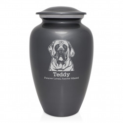 Extra Large English Mastiff Dog Cremation Urn - Gunmetal Gray
