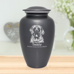 Extra Large English Mastiff Dog Cremation Urn - Gunmetal Gray