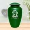Extra Large English Mastiff Dog Cremation Urn - Shamrock Green