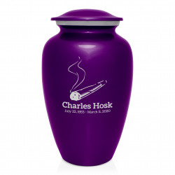 Marijuana Joint Cremation Urn - Purple Luster