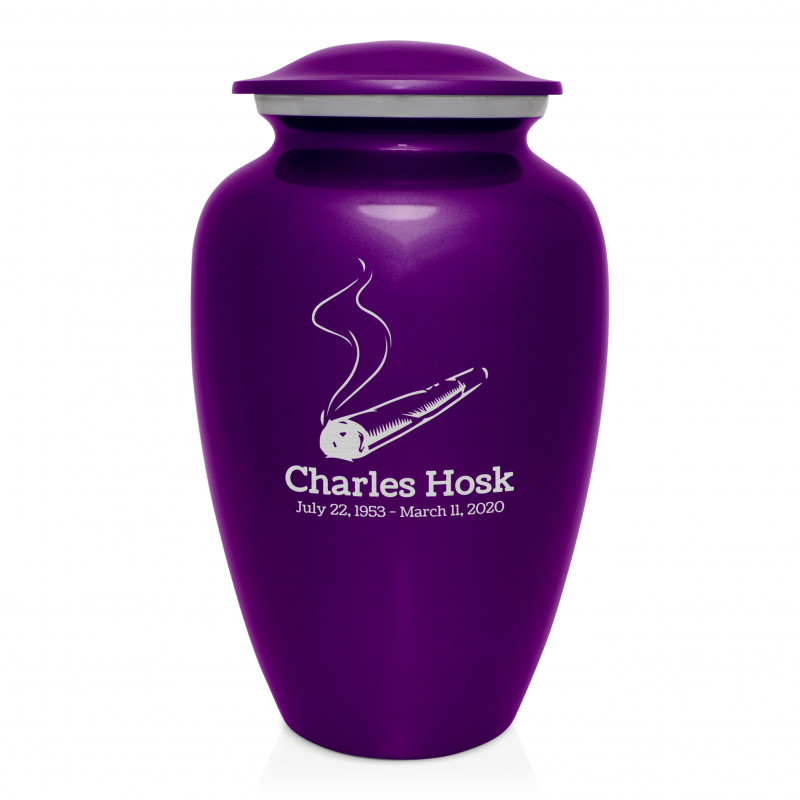 Marijuana Joint Cremation Urn - Purple Luster