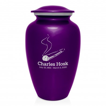 Marijuana Joint Cremation Urn - Purple Luster
